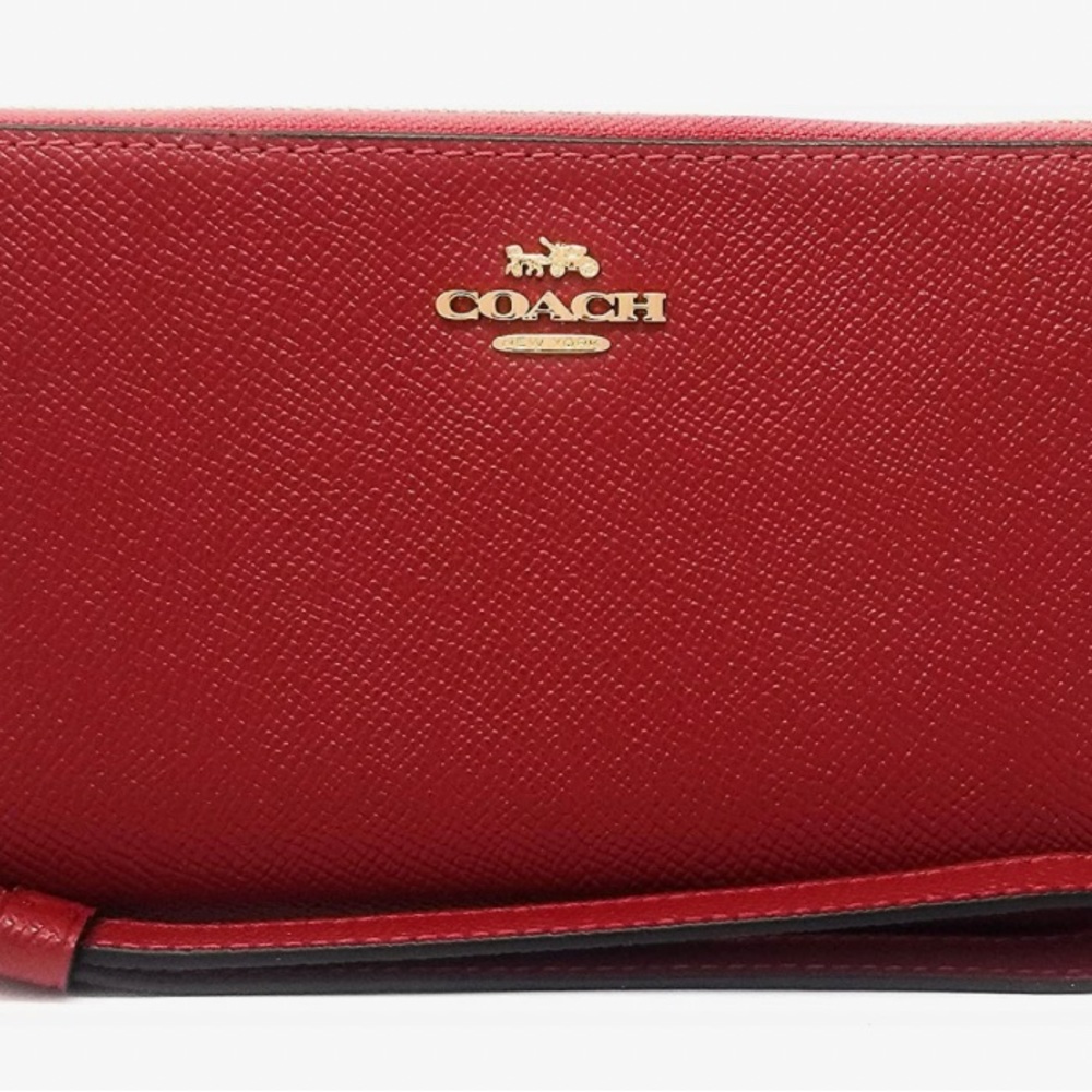 Coach Woman’s Long Zip Around Wallet Leather Red